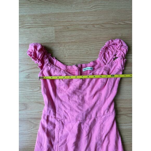 Abercrombie & Fitch Pink Linen Dress Sz Small - Picture 5 of 6